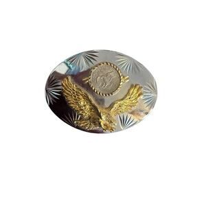 Crumrine Prosperity Collection Gold Eagle Silver Dollar Coin Belt Buckle